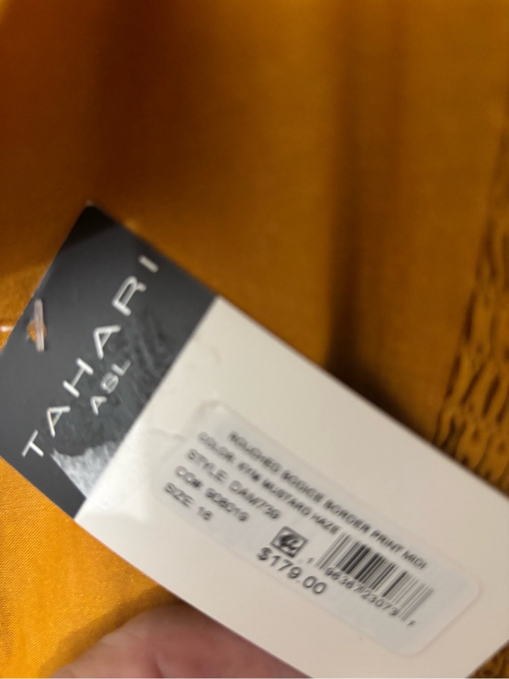 Tahari Mustard to Blue Floral Ombre Maxi Dress - Picture 3 of 3